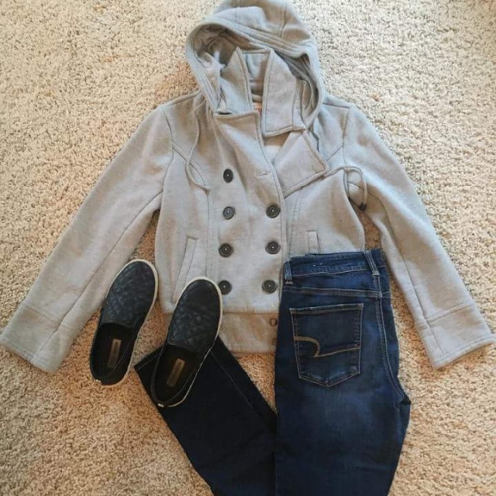 Grey button up classy jacket